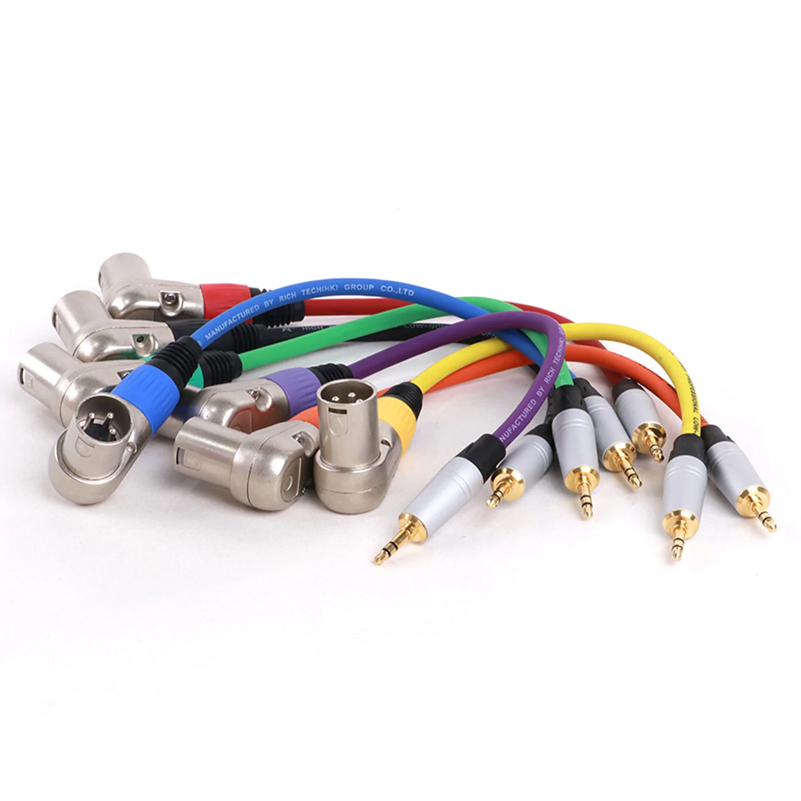 Right Angle XLR 3Pin Male/Female Plug to 3.5mm 1/8inch Stereo TRS Male Jack Connector for Microphone Speaker Sound Consoles