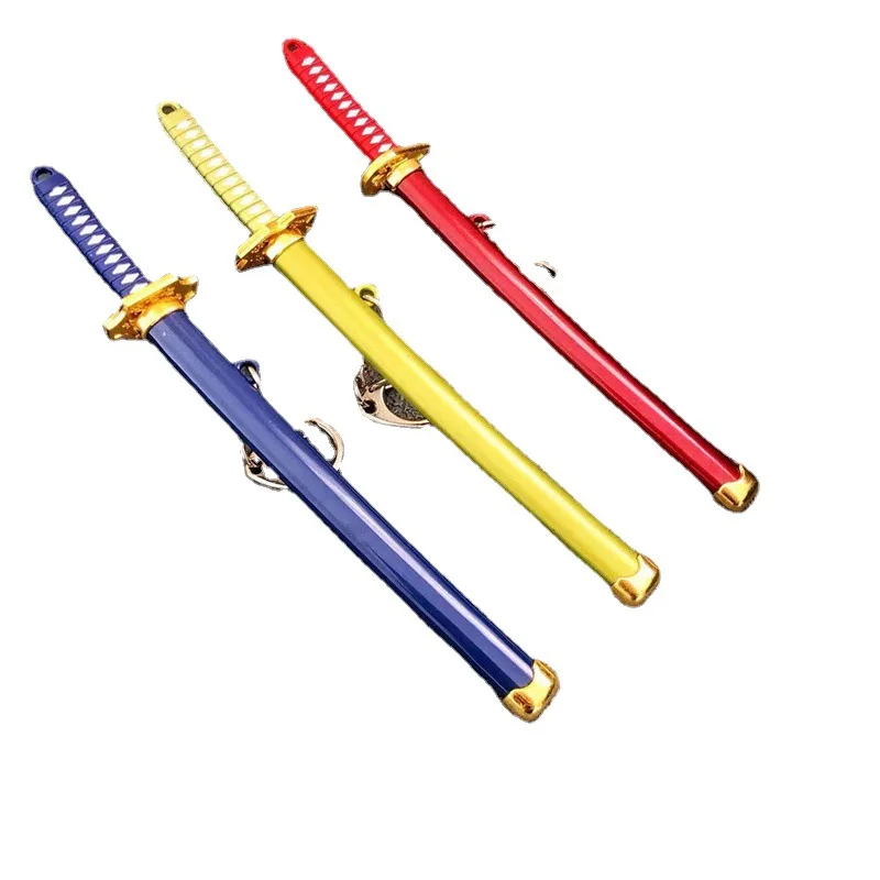 15cm Metal One Piece Katana Sword Mini Japanese Roronoa Zoro Katana One Piece Samurai Fake Knife Iron Alloy Real Sword Anime Toy