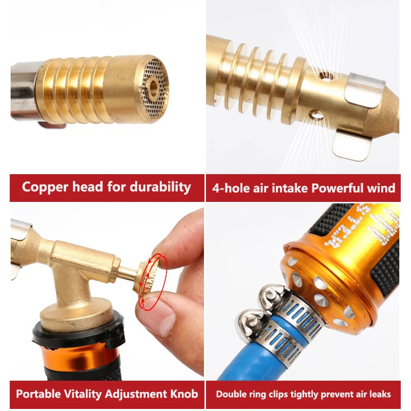 Imagem -05 - Tocha de Soldagem de Chama de Gás Propano Ferramenta de Solda de Alumínio de Cobre Ventilador de Derretimento de Metal Precioso 3m
