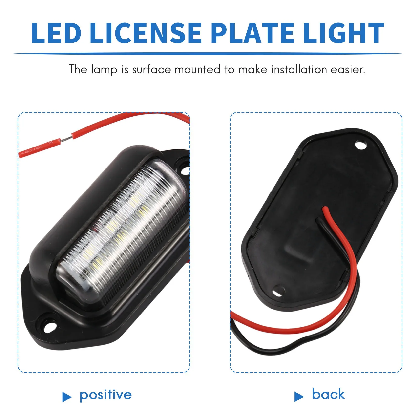 LED License Plate Light Waterproof License Plate Tail Light for Trailers, RV, Trucks, Boats