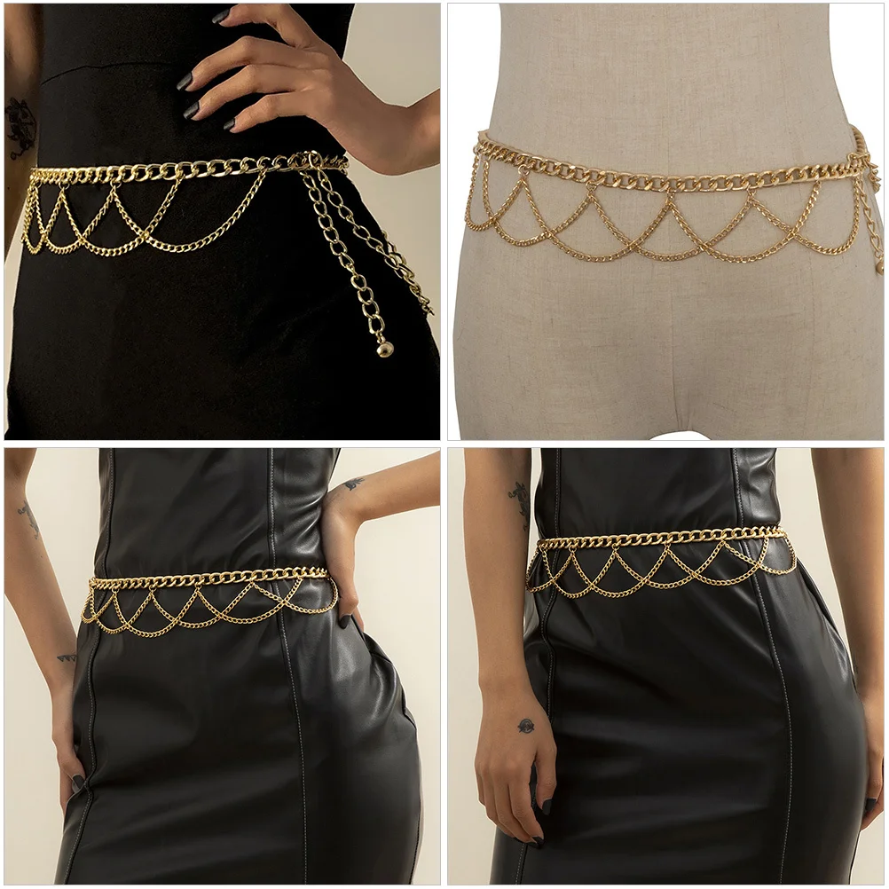 

1pc U-Shaped Metal Waist Chain Tassel Body Jewelry For Dress Jeans Trousers Fashionable Decorative Chain Summer Beach Party Prom