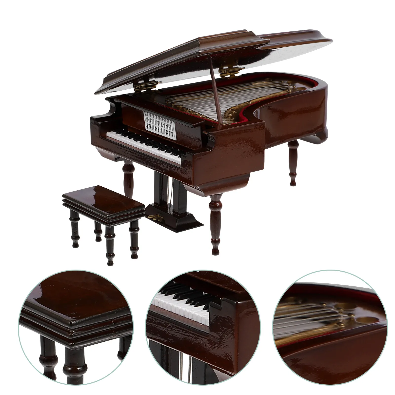 1Pcs Creative Piano Music Box Small Palm Sized Handheld Melody Box Office Home Decoration Educational Relaxing Gift for All Ages