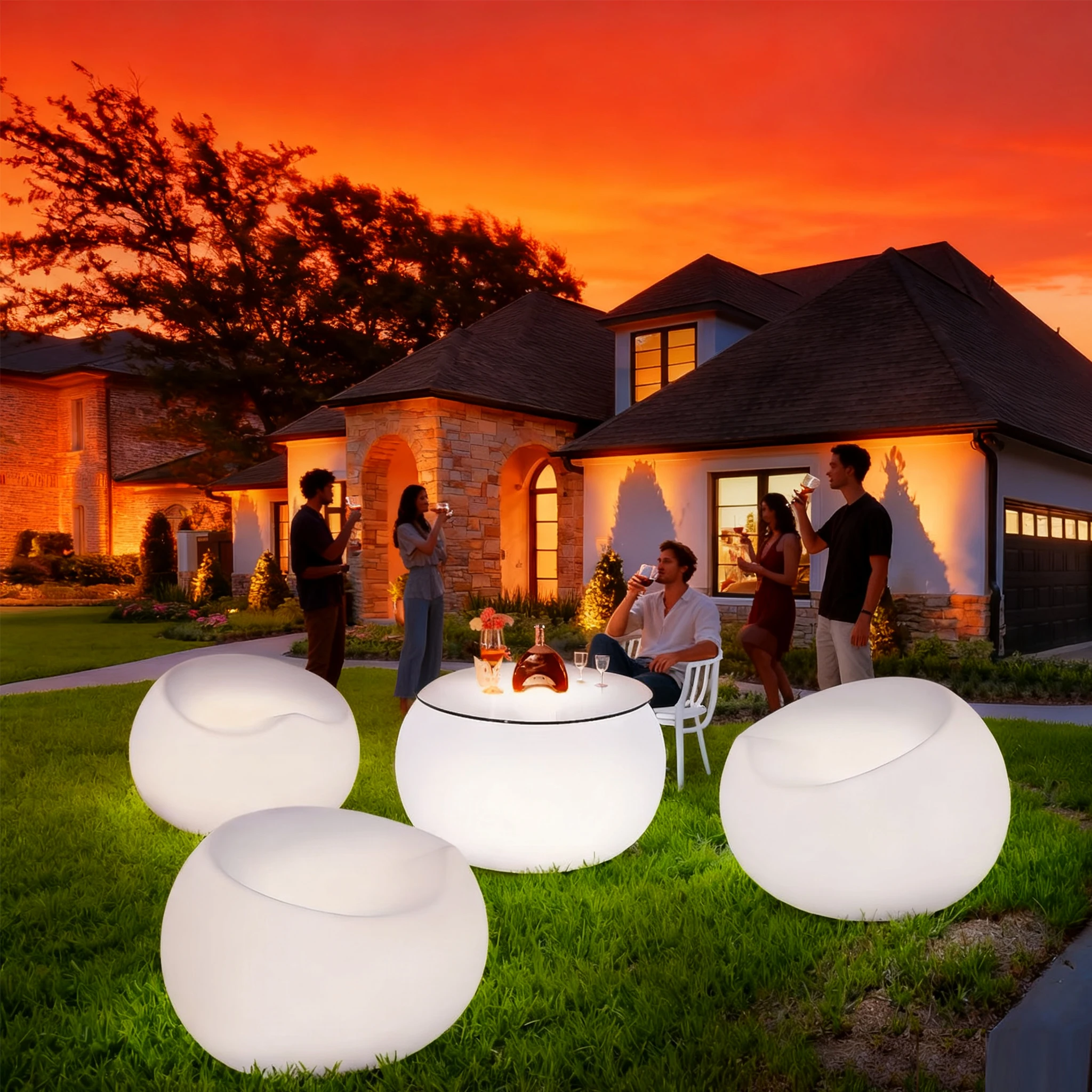 

Прямые продажи с фабрики, современный светодиодный стол и набор стульев, мебель, европейский Pe 16-цветный светодиодный барный набор