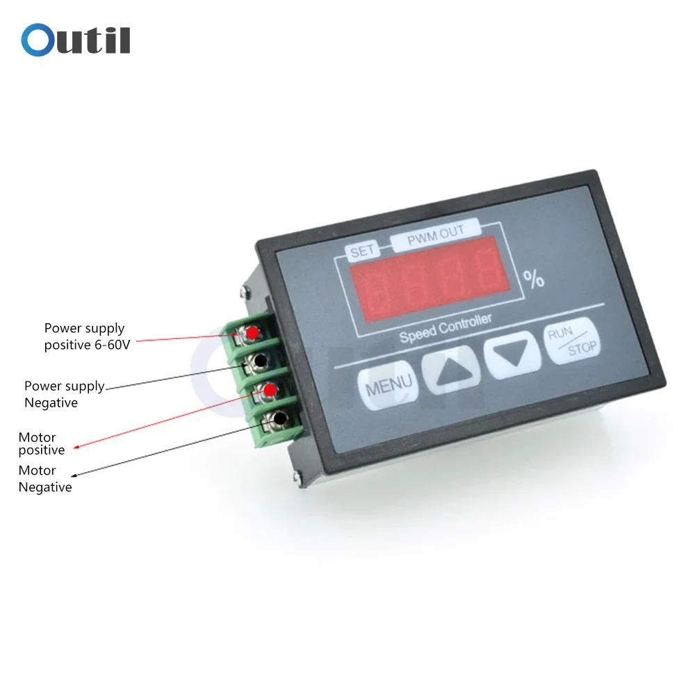 DC Motor Speed Control Switch Slow Start And Slow Stop PWM Digital Display 6-60V 30A DC Brush Motor Percentage Tachometer