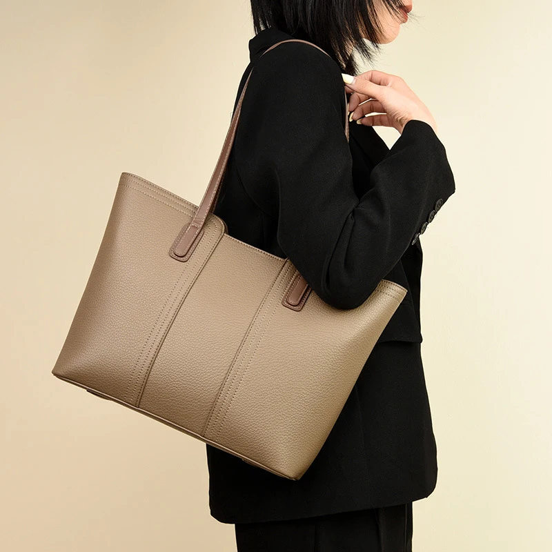 Tote Bag 2026New stylish commuter handbag for work, large capacity shoulder bag