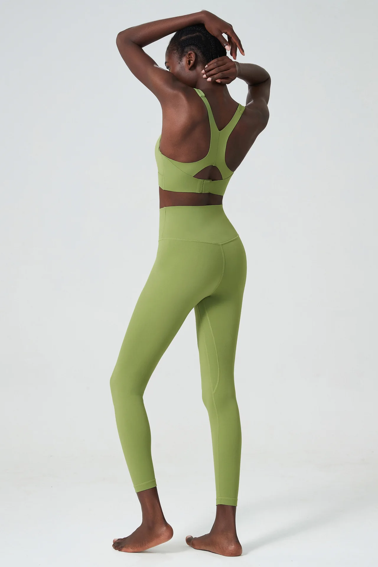 Feste Brust polster High Support Gym BH mit Legging Fitness Anzug Frauen nackt Gefühl Yoga Sport Set – Detail 23