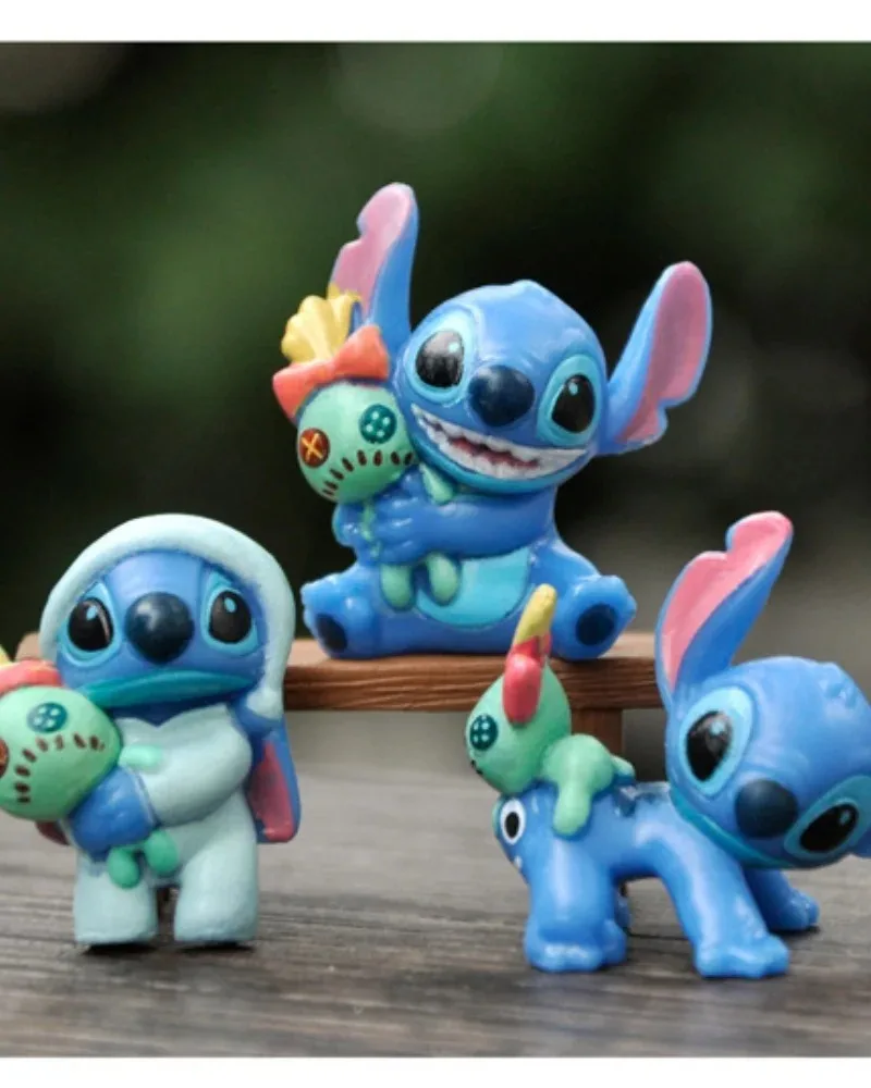 Miniso 6pcs Mini Lilo & Stitch Action Figures Toys Model Collection Anime Desktop Ornament Cake Decoration Kids Toys Gifts