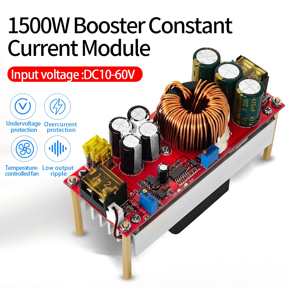 DC12-48V to 24-72V 1500W 30A DC-DC Booster Module Boost Converter Step Up Power Supply Module Adjustable Power Supply Board