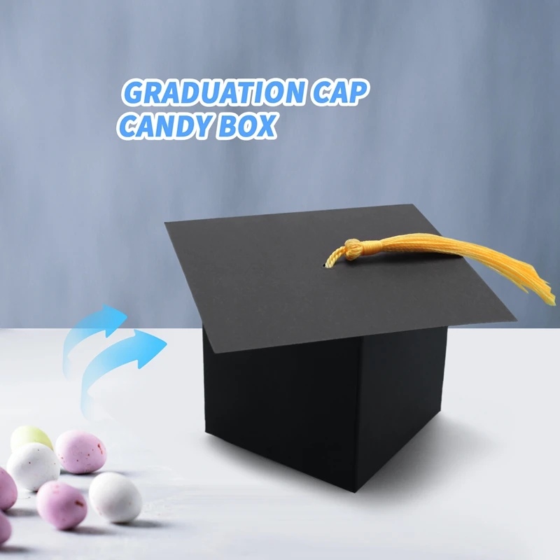 Graduation Decorations 50PCS Graduation Candy Box DIY Grad Cap Box for Graduation Gift Graduation Party Favors Decor