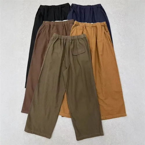 Imagen 2 del producto Johnature Simple algodón Lino suelto japonés Harem mujeres pantalones 2025 nuevos pantalones casuales de cintura elástica Primavera Verano mujeres
