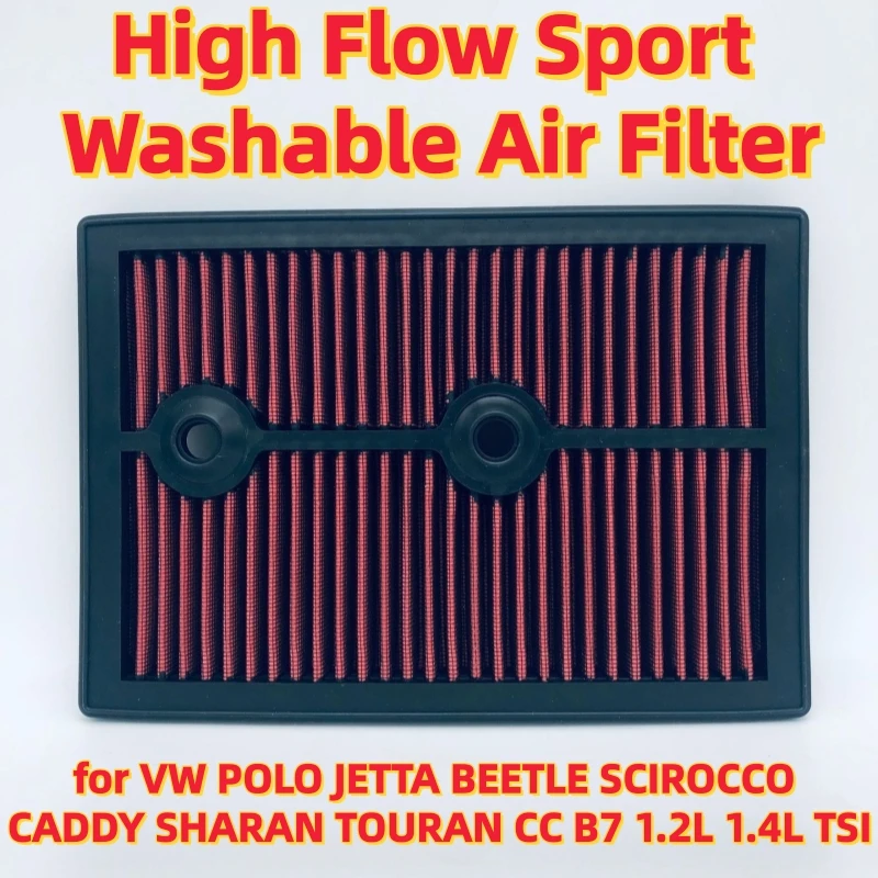 

Для VW POLO JETTA BEETLE SCIROCCO CADDY SHARAN TOURAN CC B7 1.2L 1.4L TSI High Flow Sport Моющийся воздушный фильтр 33-3004 04E129620
