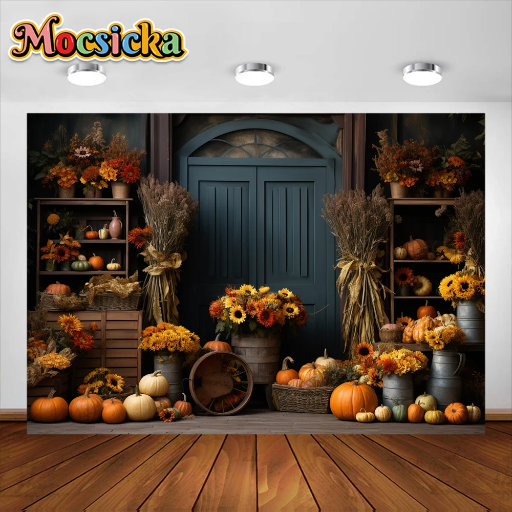 모시카 호박 배경, 아기 생일 케이크 스매시 사진 소품, 어린이 성인 포토콜 장식, 가을 할로윈 배경