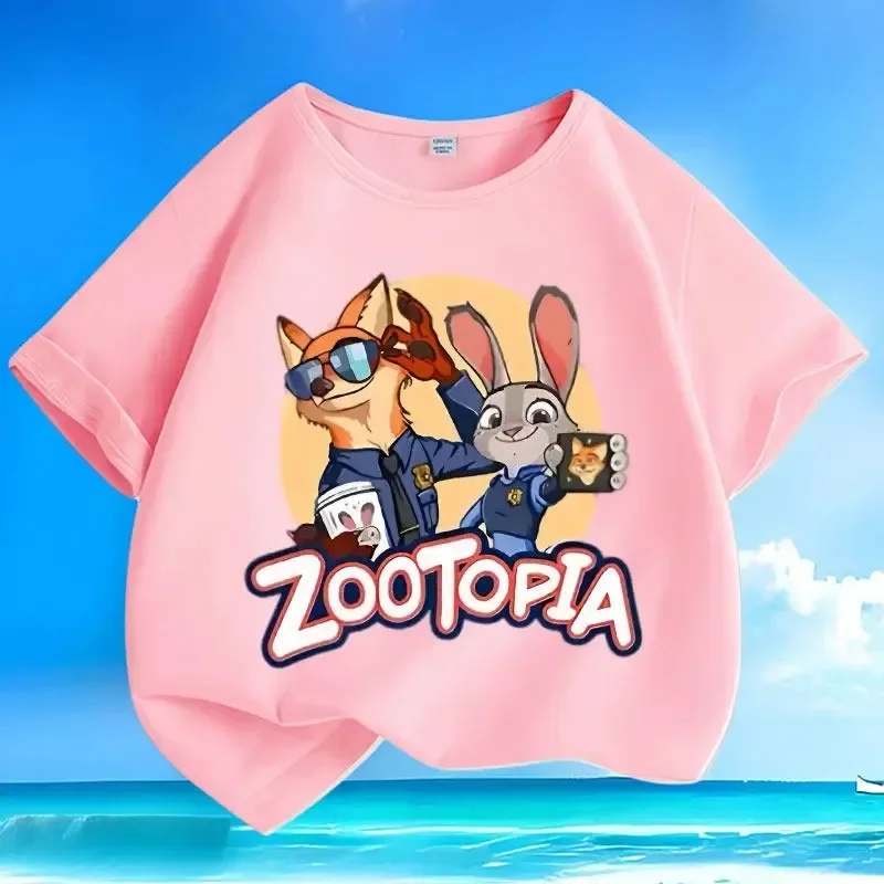 2025 Neues beliebtes Kinder-Cartoon-T-Shirt mit Hasen- und Fuchsmotiv - Rundhals-Oberteil mit Aufdruck, modisch und lässig - Kinderkleidung – Detail 3