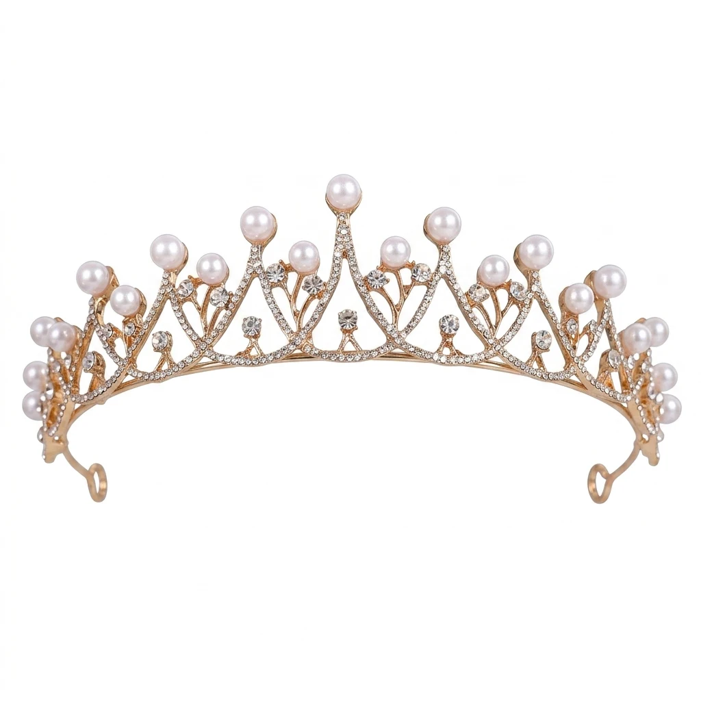 Bridal Crown Headpiece Pearl Luxury Hairband for Wedding Dress Accessories