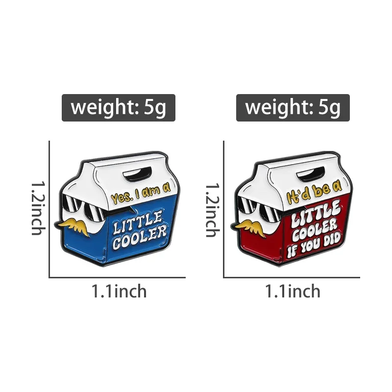 2PCS/SET Creative Milk Carton Enamel Pins Custom It'd be a LITTLE COOLER IF YOU DID Brooches Lapel Badges Jewelry Wholesale