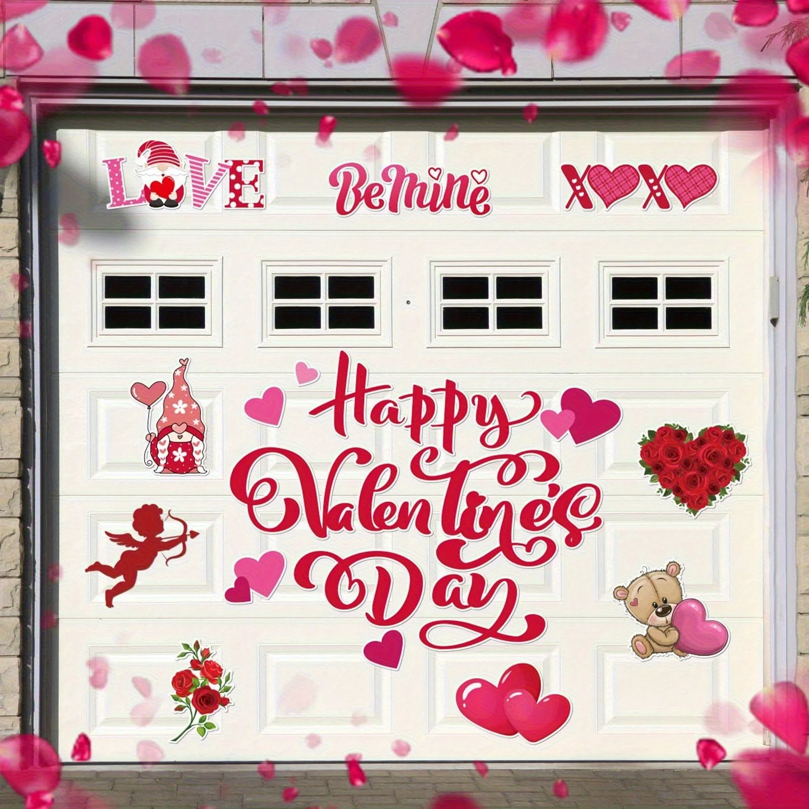 25-Piece Valentine's Day Garage Door Decoration Tiles, Love Decoration, Suitable for Car Magnet Stickers, Refrigerator Stickers