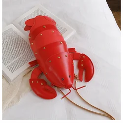 GWPPDMY Cute Lobster Style Crossbody Mini Bag Pu Leather Girl's Chain Purses and Handbags Women Shoulder Bag Clutch Bag