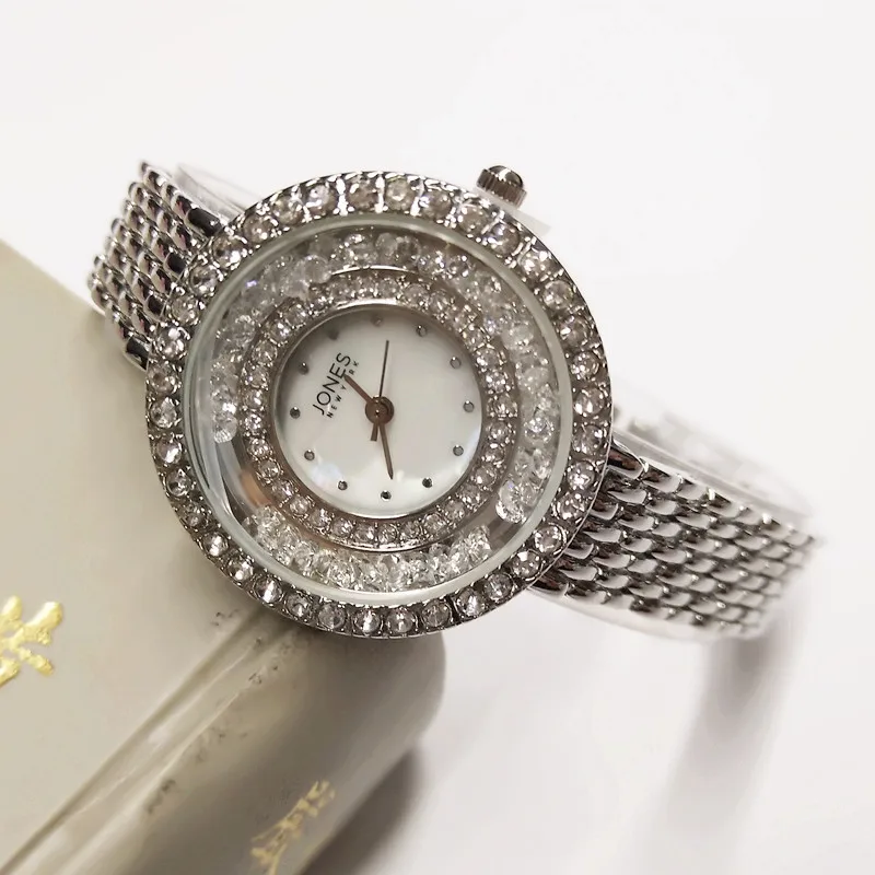 Reloj de moda con diamantes para mujer, pulsera informal de lujo, relojes de cristal, femenino