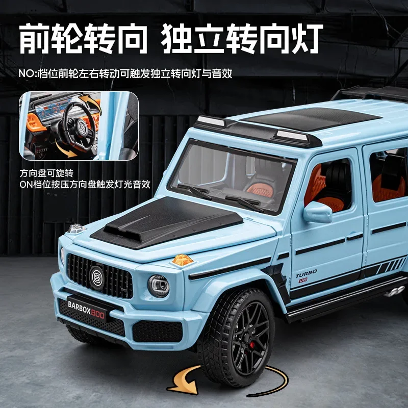 1:22 Mercedes-Ben BRABUS G800 Alloy Car Model Diecast Car Sound Light Car Lovers Collection Kids Birthday Gift Metal Boys Toys