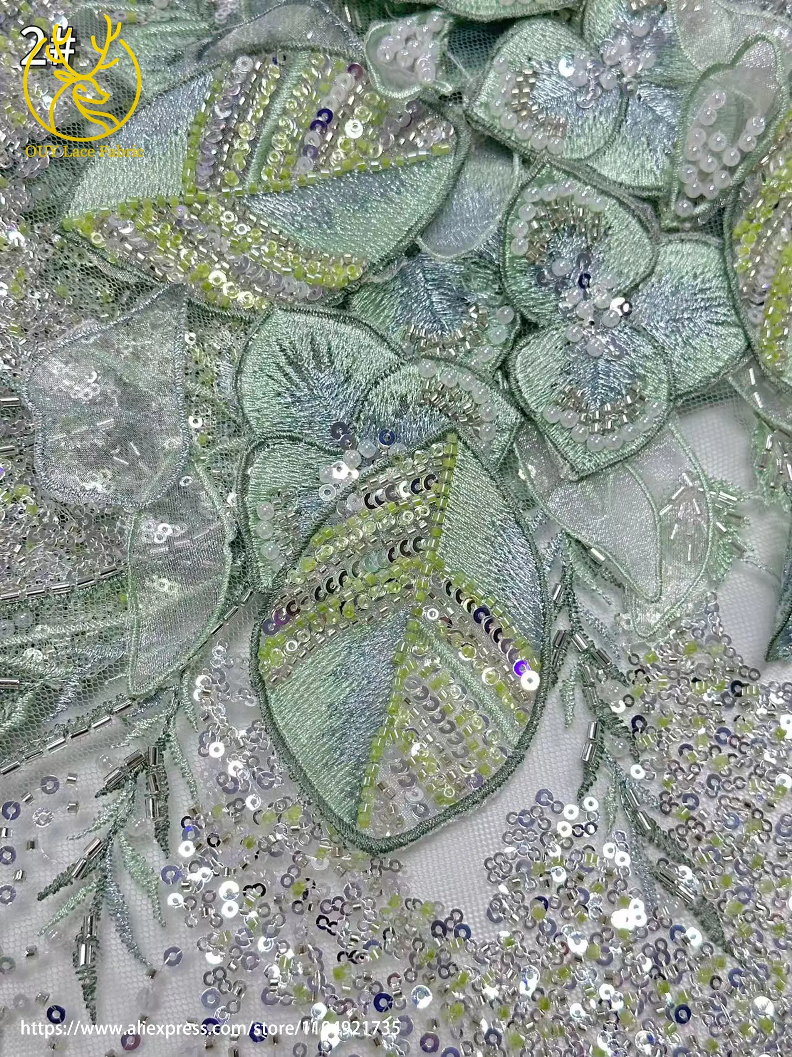 Französischer Luxus 3D-Blumen-Stickerei-Spitzenstoff 2026 Afrika Nigeria Pailletten-Perlen-Spitzenstoff für Braut-Hochzeitskleid Nähen – Detail 16
