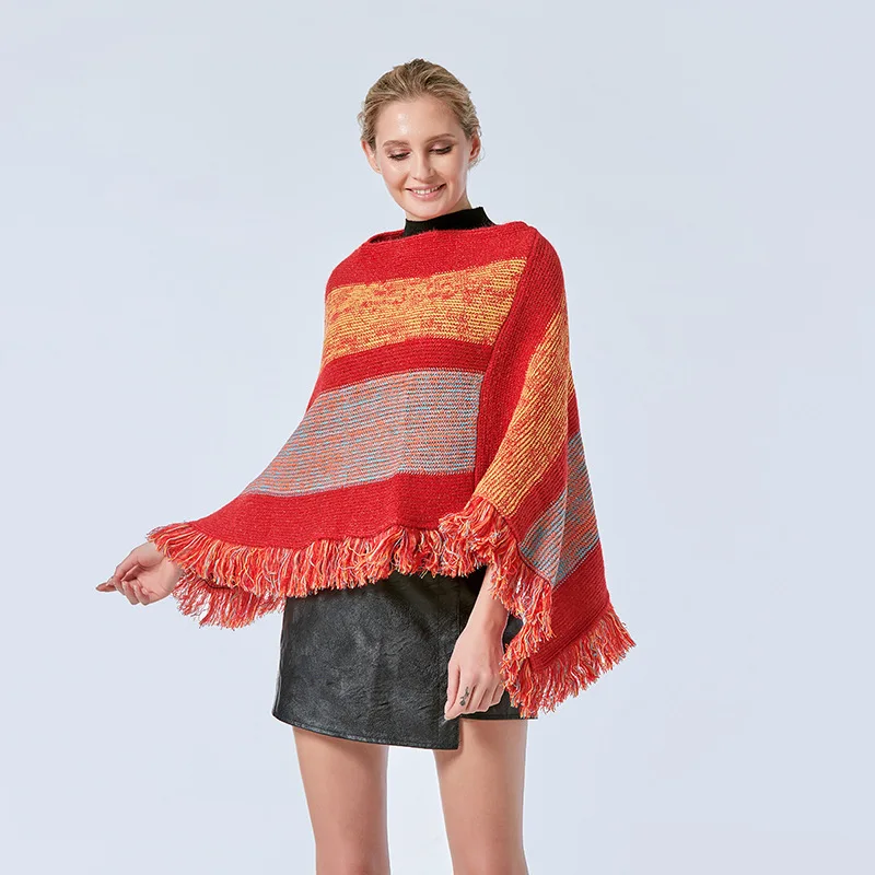 معطف صوف محبوك طويل للخريف والشتاء برقبة دائرية مع تصميم شرابة على طراز الشارع للنساء #4