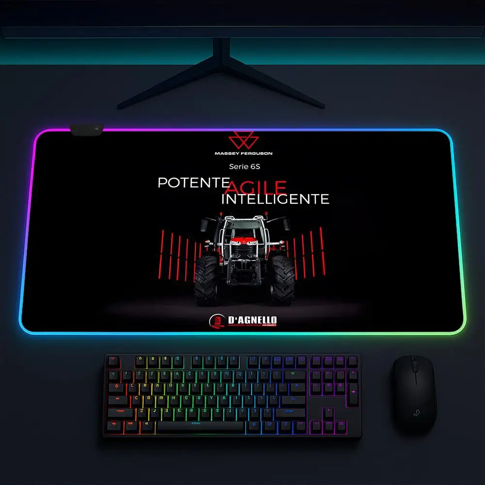 

Massey Ferguson trator Mouse Pad Anime Gaming Mouse Pad LED Table Pads Backlit Rubber Desktop XXL RGB Desk Mats