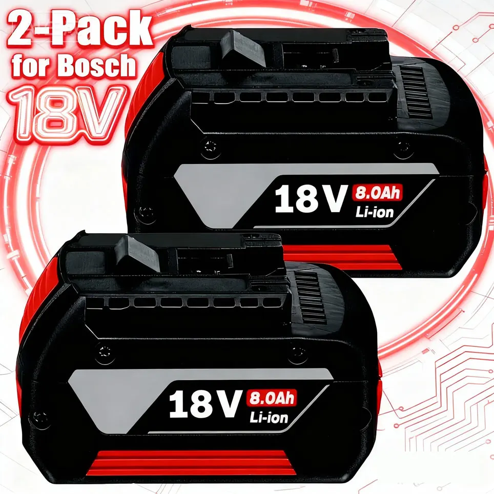 Batterie d'origine neuve pour BOSCH 18V GBA 18V 8Ah 18V Professional GBA GSR GSB BAT609G BAT622 BAT618G avec jauge de niveau de carburant