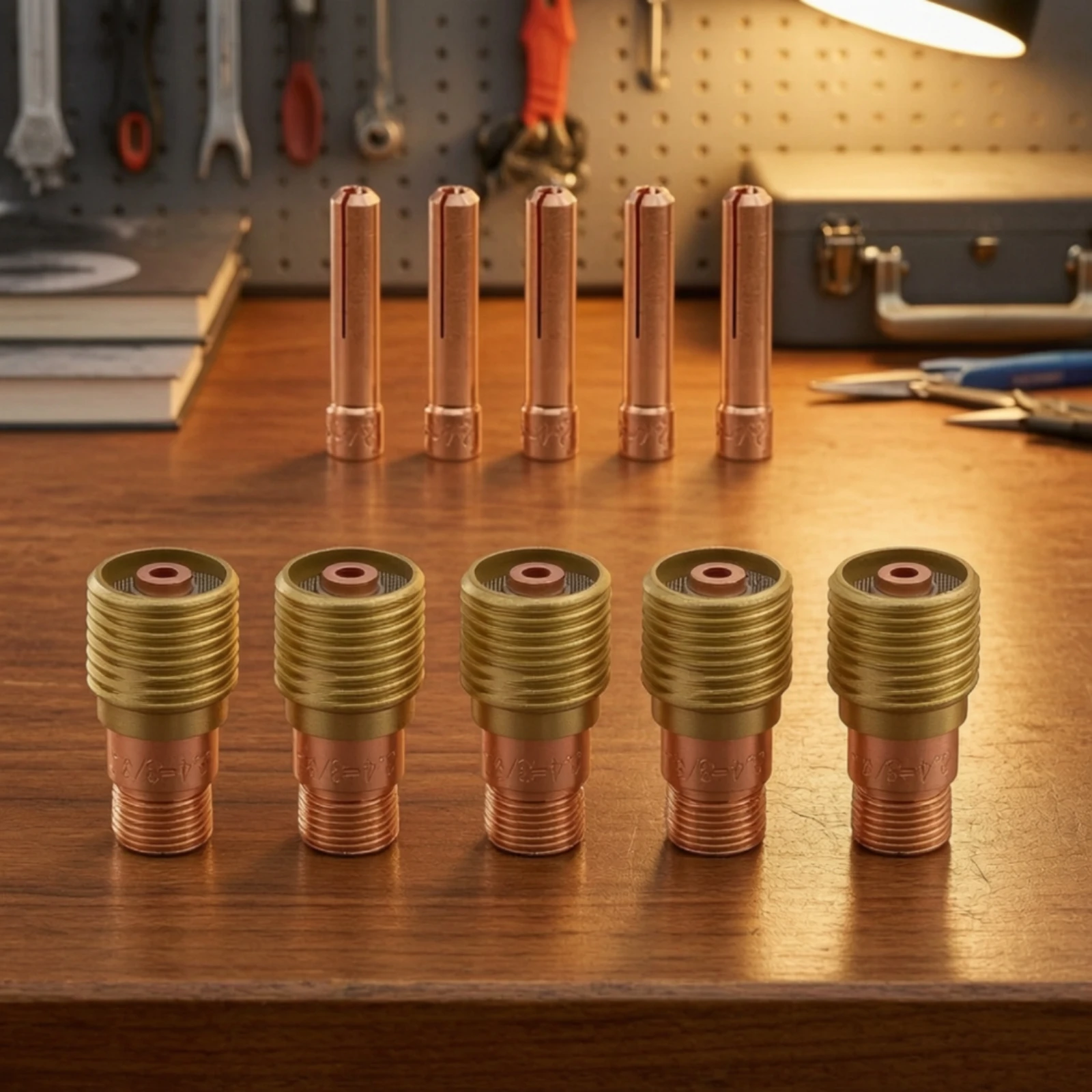 10 Pieces TIG Torch Consumables Kit Standard Collets Collet Cylindrical Joining Accessories Metallic-Finished for Welders