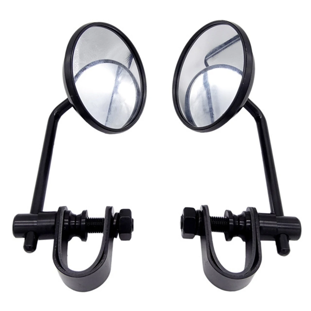 

1Pair 8mm Black Motorcycle Stainless Steel Back View Mirror Classic Retro Vintage Round Rearview Mirror