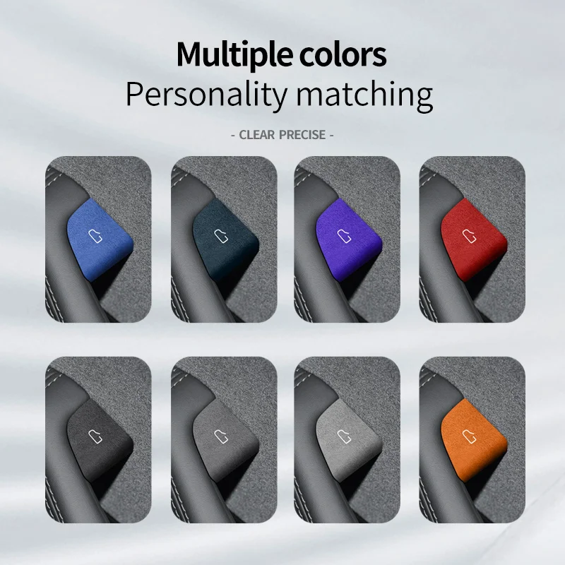 For New Model 3 + Highland 2024 car door switch button Protection Decorative Sticker Alcantara suede  Interior Accessories