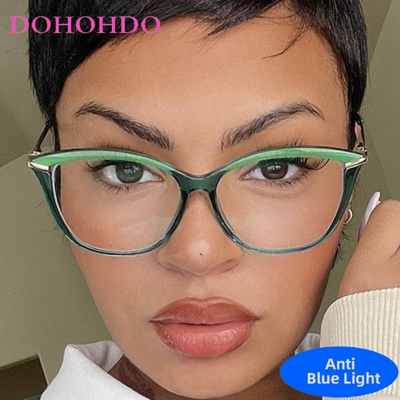 

TR90 Cat Eye Anti Blue Light Glasses Women Men Trendy Luxury Brand Designer Computer Protection Optical Eyeglasses For Gaming