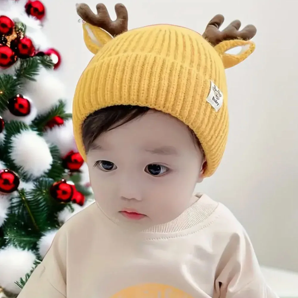 

Festive Christmas Reindeer Beanie Hat for Infants Animal Theme, Lightweight Christmas And New Year'S Gifts