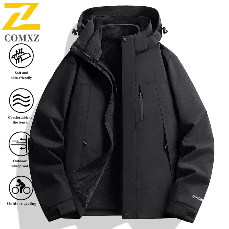 

EIAO Winter Windbreaker Jacket Men Women Interchange Waterproof Windproof Outdoor Hiking Camping Thermal Clothing Lightweight