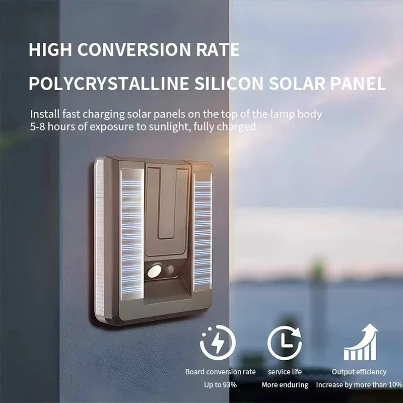 LED plegable 120 °   Luz Solar lámpara de pared para exteriores focos impermeables lámpara Sensor de movimiento Solar 3 modos farola decoración de jardín