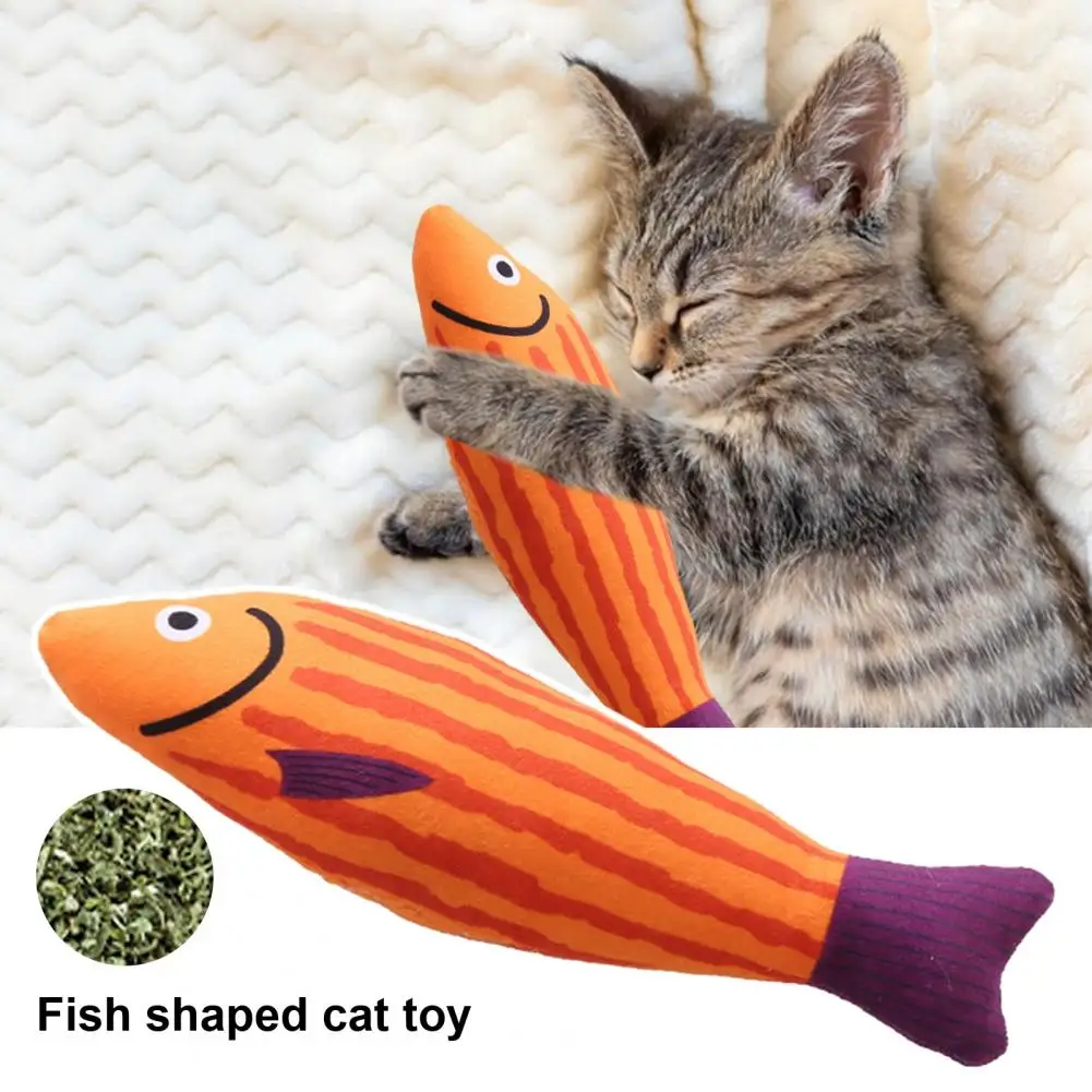 Kitten Toy Cat Toy Self-healing Fish Pillow for Bite-resistant Happy Cats Simulation Fish Shape Plush Funny Play Cat Toy