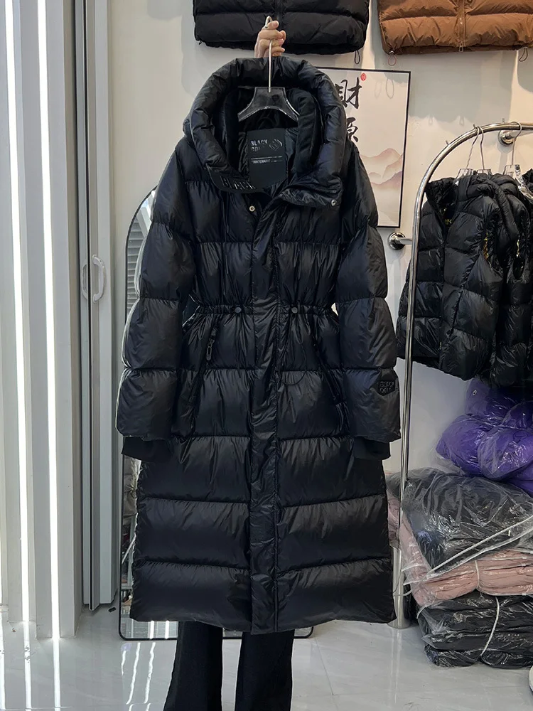 Winter High Quality Women 90% White Duck Down Jackets Fashionable Hooded Thicken Warm Coats Female Long Snowwear