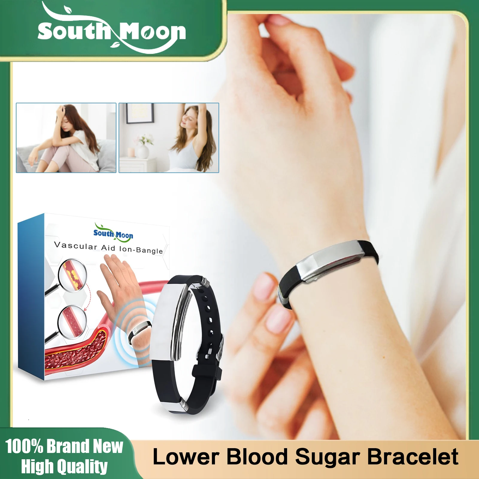 Blood Sugar Control Ring Relieve Diabetes Improve Sleep Dizziness Anti Hypertension Relax Stress Blood Glucose Regulate Bracelet