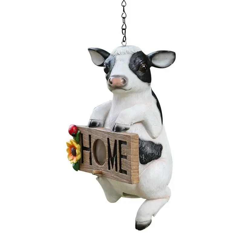 

Bird House For Outside Natural Bird Nest Cow Shape Resting Place Natural Bird Nest Decorative Cute Cow Birdhouses For Wild Bird