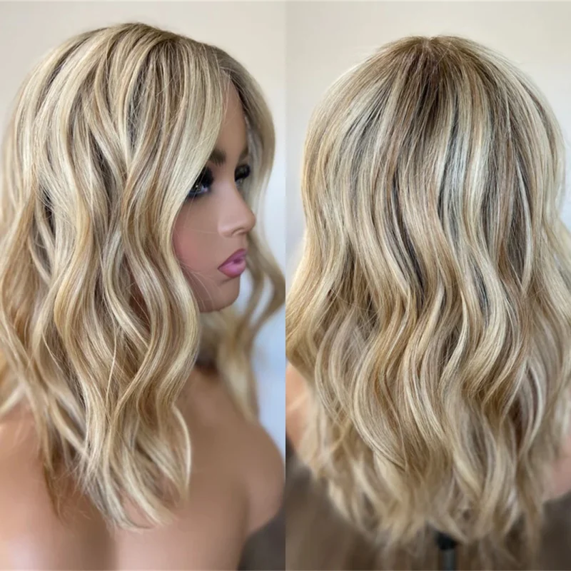 

Women's Trendy Wig Ombre Ash Blonde Wig High Quality Synthetic Heat Resistant Fiber Wigs Glueless Hairline Small/Large Size Cap