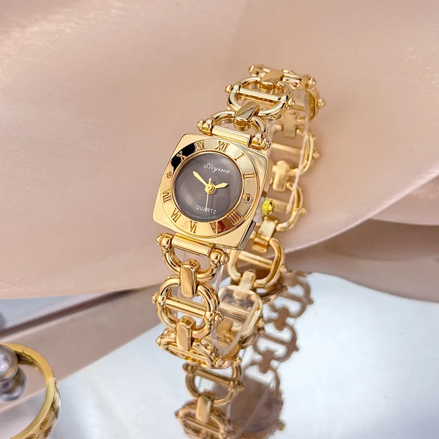 Square women's watch Roman scale hollowed out number bracelet women's watch