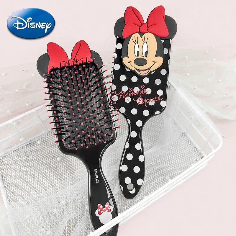 Disney-cojín de aire de Minnie Mouse, peines de masaje, figuras de dibujos animados, peine cuadrado, cepillo de pelo, herramienta de peluquería,