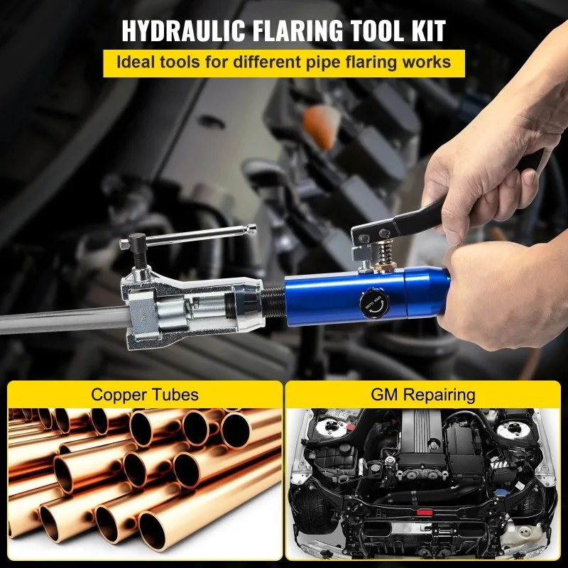 32PCS Hydraulic Tube Flaring Tool Kit 45 Degree Double Flaring For Copper Line Brake System Repair Workshop Hand Tool