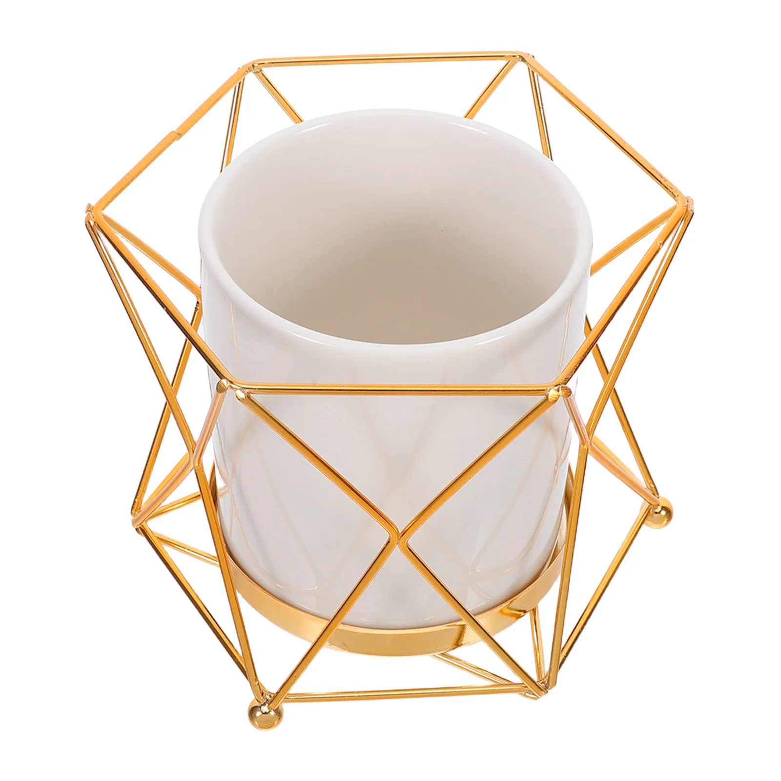 

Керамический настольный органайзер, железный держатель для ручек, подставка для кистей для макияжа, стакан для карандашей, декоративный настольный органайзер для офиса и дома