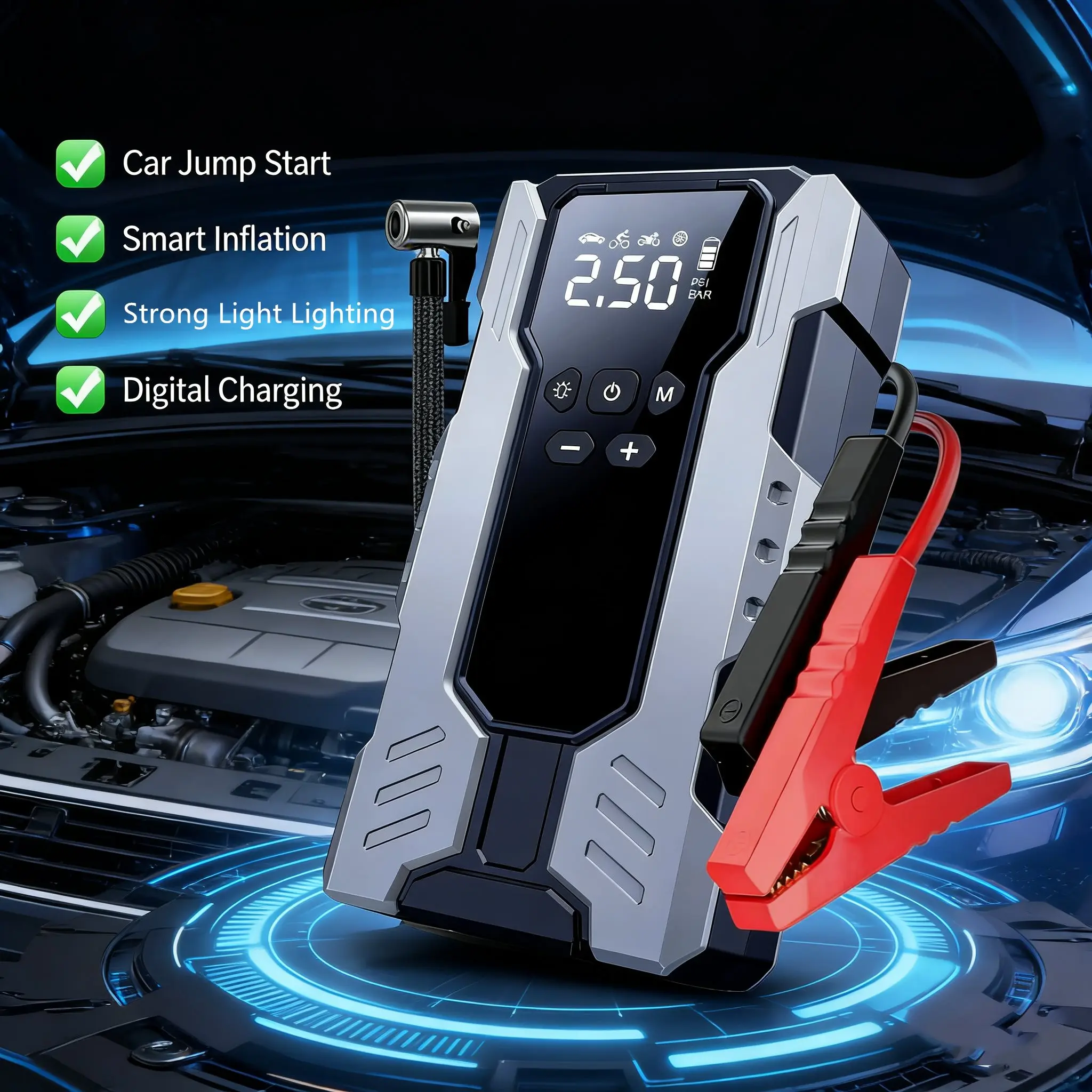 7-funkcyjny wielofunkcyjny zas – Portable Jump Starter recenzja i cena
