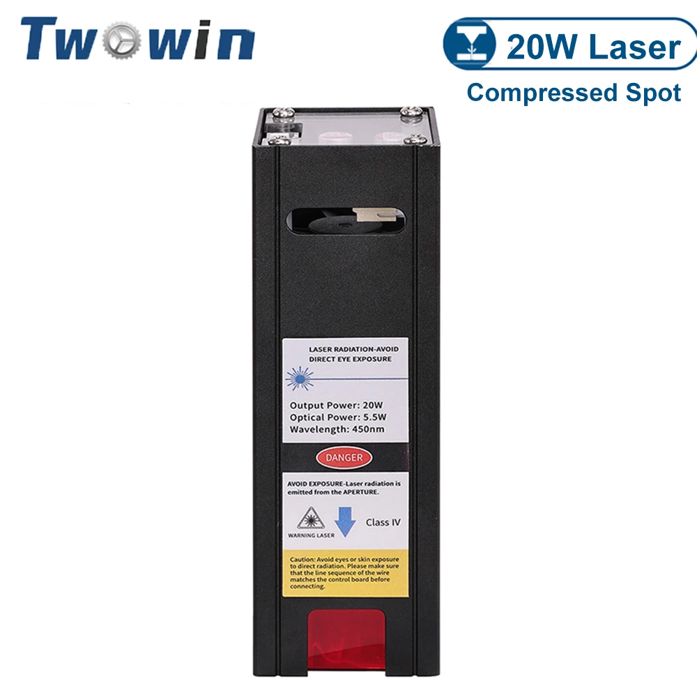 

TWOWIN 20W Laser Module Compressed Spot Focusing Laser Head For 3018 Pro /3020 Laser Engraving Machine