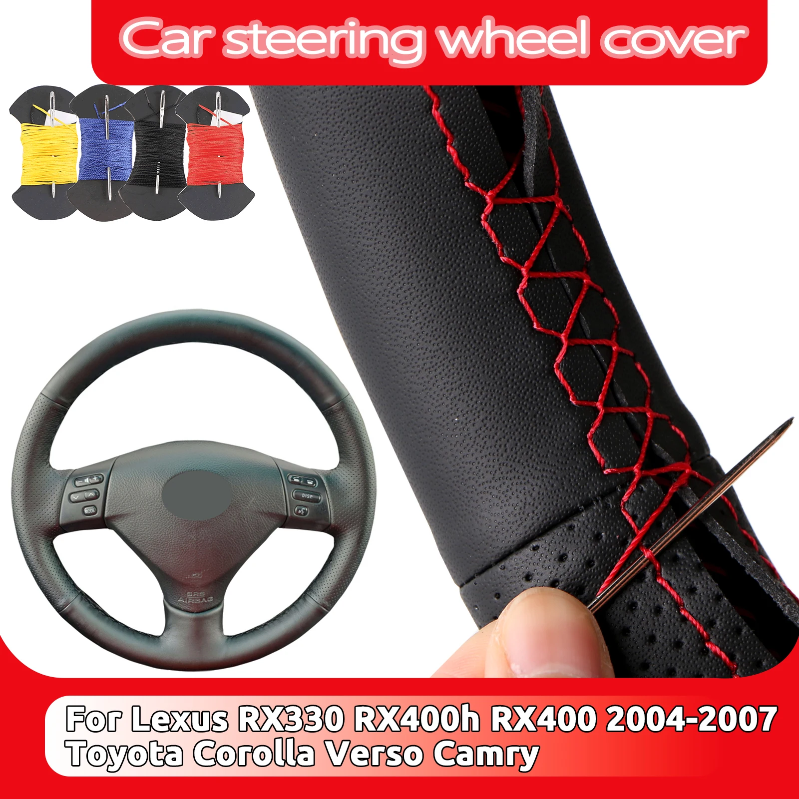 

Custom Fit Lexus RX330 RX400h RX400 2004-2007 Toyota Corolla Verso Camry автомобильный чехол на руль из микрофибры, противоскользящий