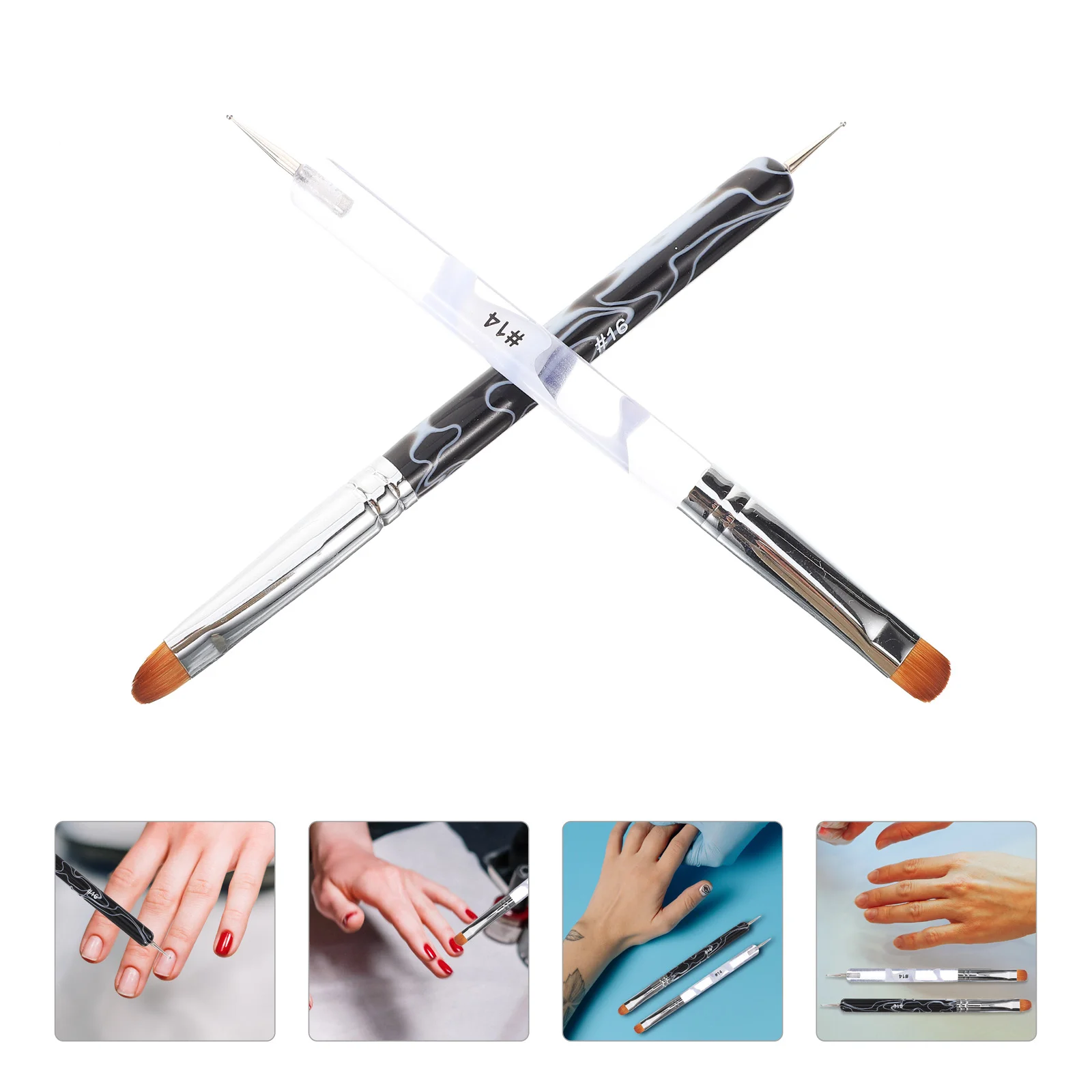 

Double Manicure Double-ended Painting Pens for Nail Builder Gel