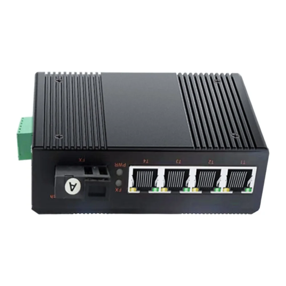Industrial Grade DIN Rail Gigabit Fiber Switch For SC Port 4 Ethernet Ports Single Mode For Media Converter For Network Redundan