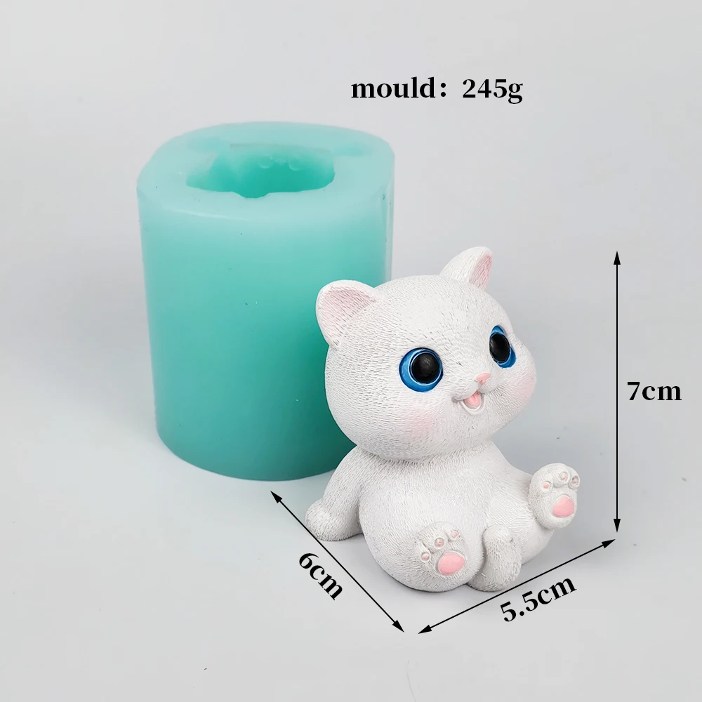 3D Cat Silicone Molds, Candle Mould, Clay Candy, Chocolate Mold, DIY Party Cupcake Fondant Cake Decorating Tools