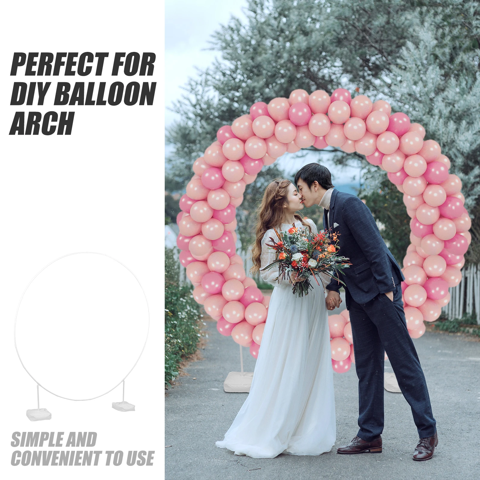 

Circular Wedding Balloon Arch 150cm Ring 2 Bases Plastic Wedding Party Supplies Balloon Arch Birthday Decor Reusable